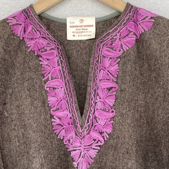 KASHMIR ART EMPORIUM Dress 40 Handwork Kashmiri Pheran Embroidered Brown NEW - Picture 6 of 14
